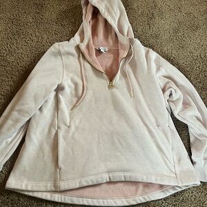 Athleta Light Pink Half-Zip Hooded Pullover